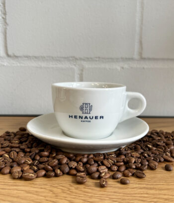 Henauer Kaffee/Cappuccino Tasse inkl. Unterteller, weiss, 167 ml