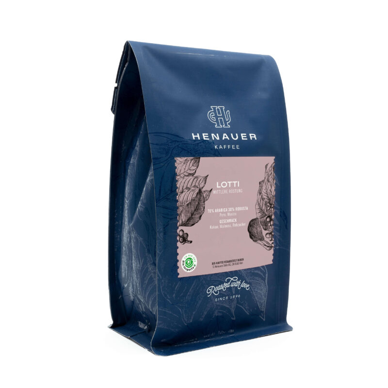 Lotti - Kaffeemischung in Bioqualität mit Kaffee aus Peru und Mexico geröstet von der Kaffeerösterei Henauer Kaffee in Höri, Zürich.