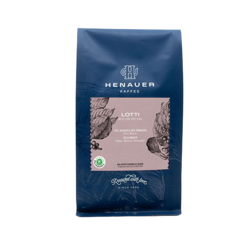 Lotti - Kaffeemischung in Bioqualität mit Kaffee aus Peru und Mexico geröstet von der Kaffeerösterei Henauer Kaffee in Höri, Zürich.
